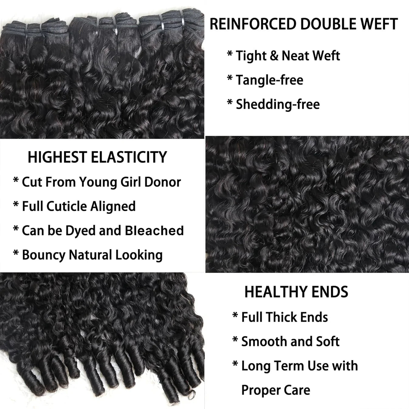 Effn Good Burmese Curly Brazilian 100% Virgin Hair Bundles 14-28''
